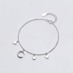 DAIWUJAN 925 Sterling Silver Bracelets Double Layered Stars Beads Chian Bracelets & Bangles For Women Girls Wedding Jewelry